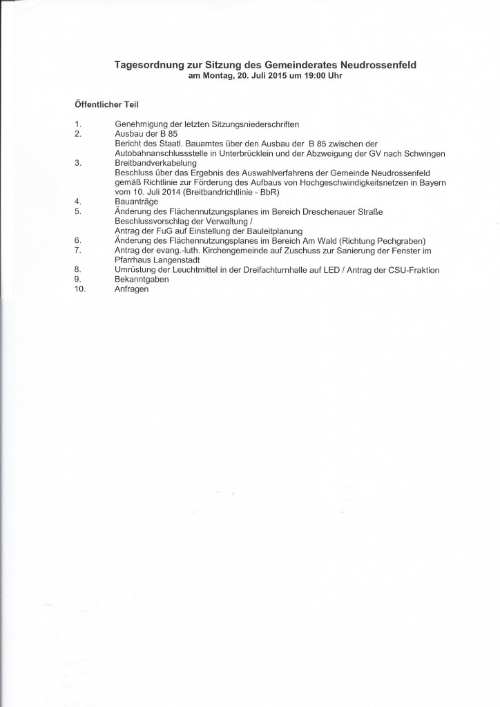Tagesordnung_Gemeinderatssitzung_Neudrossenfeld_20-07-2015